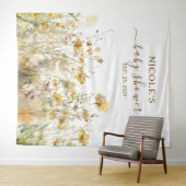 Tenture Aquarelle Fleurs sauvages automne Baby shower arri (En situation (horizontale))