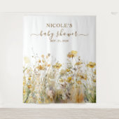 Tenture Aquarelle Fleurs sauvages automne Baby shower arri (Devant)