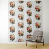 Tenture Aquarelle fleurs vintages (En situation)