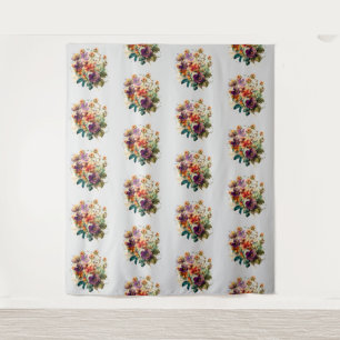 Tenture Aquarelle fleurs vintages
