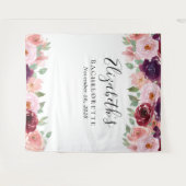 Tenture Aquarelle Florale Broussaillée Bourgogne Bachelore (Devant (Horizontal))