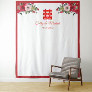 Tenture Aquarelle florale Chine mariage arrière-plan photo