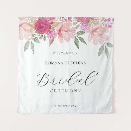 Tenture Aquarelle florale élégante peinte à la main (Devant)