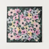 Tenture Aquarelle florale foncée : belle impression. (Devant (Horizontal))