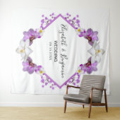 Tenture Aquarelle Florale Mariage Photo Booth fond (En situation (horizontale))