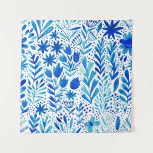 Tenture Aquarelle florale Plantes texture transparente