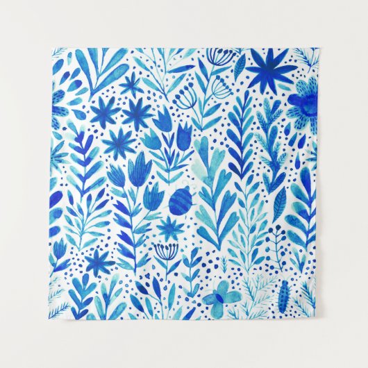 Tenture Aquarelle florale Plantes texture transparente (Devant)