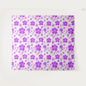 Tenture Aquarelle florale simple impression violet et rose (Devant (Horizontal))