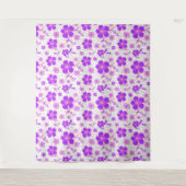 Tenture Aquarelle florale simple impression violet et rose (Devant)