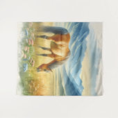 Tenture Aquarelle Golden Buckskin Wild Horse on (Devant (Horizontal))