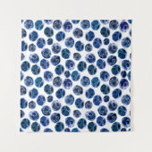 Tenture Aquarelle illustrée bleu ensemble motif (Devant (Horizontal))