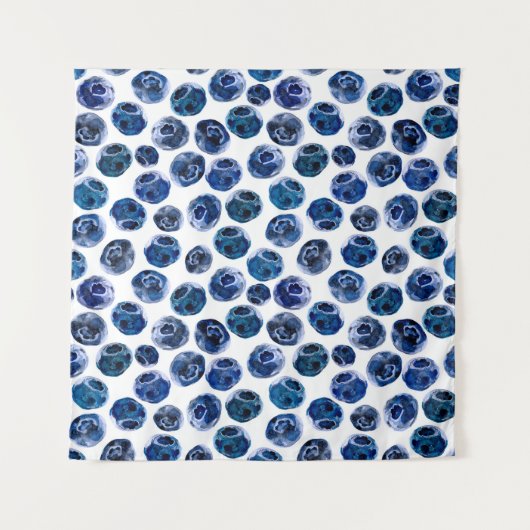 Tenture Aquarelle illustrée bleu ensemble motif (Devant)