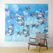 Tenture Aquarelle illustrée Fleur de lune (En situation (horizontale))