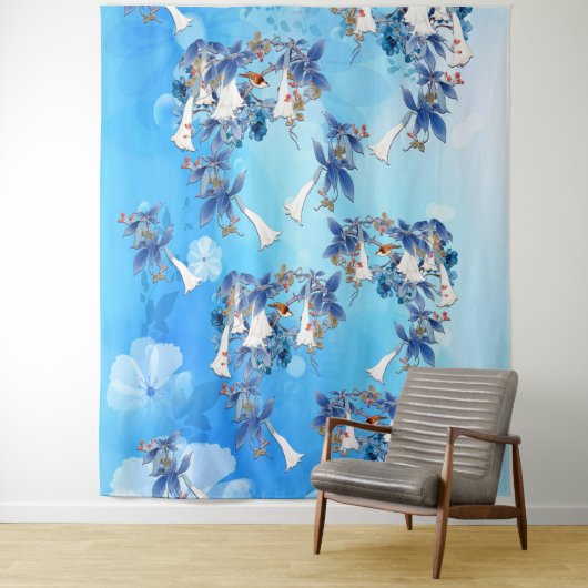 Tenture Aquarelle illustrée Fleur de lune (En situation)