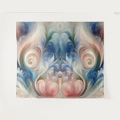 Tenture Aquarelle Imaginaire Floral Pastel Bleu & Crème (Devant (Horizontal))