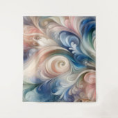 Tenture Aquarelle Imaginaire Floral Pastel Bleu & Crème (Devant)