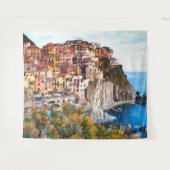 Tenture Aquarelle italienne de la côte amalfitaine (Devant (Horizontal))