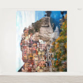 Tenture Aquarelle italienne de la côte amalfitaine (Devant)