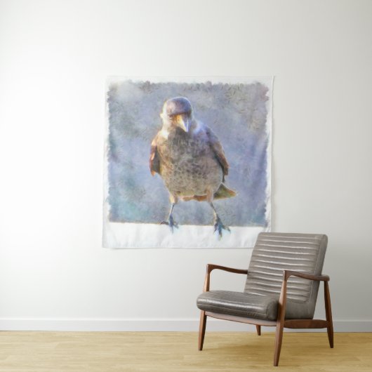 Tenture Aquarelle Jackdaw (En situation (horizontale))
