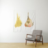 Tenture Aquarelle jaune Oiseaux (En situation)