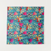 Tenture Aquarelle Lumineuse : Design Floral Sans Maille. (Devant (Horizontal))