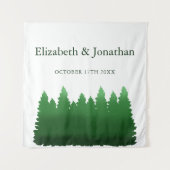 Tenture Aquarelle Mariage des pins de bois (Devant)