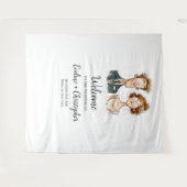 Tenture Aquarelle Mariage Tapestry Bride et Groom Quirky (Devant (Horizontal))