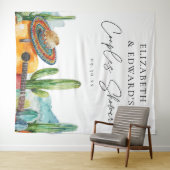 Tenture Aquarelle mexicaine Fiesta Couples Douche fond (En situation (horizontale))