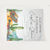 Tenture Aquarelle mexicaine Fiesta Couples Douche fond (Devant (Horizontal))