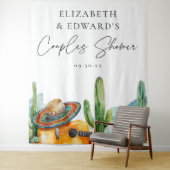 Tenture Aquarelle mexicaine Fiesta Couples Douche fond (En situation)