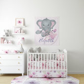 Tenture Aquarelle mignonne Eléphant bébé