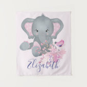 Tenture Aquarelle mignonne Eléphant bébé (Devant)