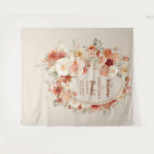 Tenture Aquarelle moderne terre cuite bordeaux floral (Devant (Horizontal))