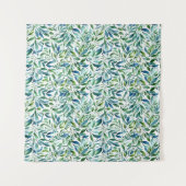 Tenture Aquarelle Motif botanique à feuilles douces (Devant (Horizontal))