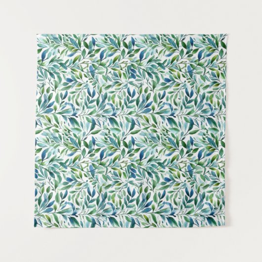 Tenture Aquarelle Motif botanique à feuilles douces (Devant)