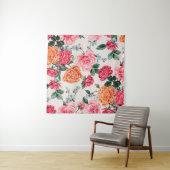 Tenture aquarelle motif floral, vintage, fleur, (En situation)