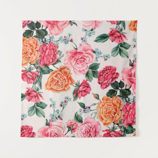 Tenture aquarelle motif floral, vintage, fleur, (Devant)