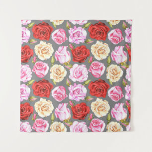 Tenture Aquarelle motif sans couture avec roses. Sans fil