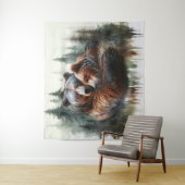 Tenture Aquarelle Oears Rustic Wilderness fond photo (En situation)