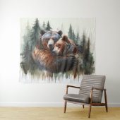 Tenture Aquarelle Oears Rustic Wilderness fond photo (En situation (horizontale))