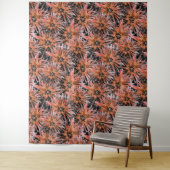 Tenture Aquarelle orangée et marron. (En situation)