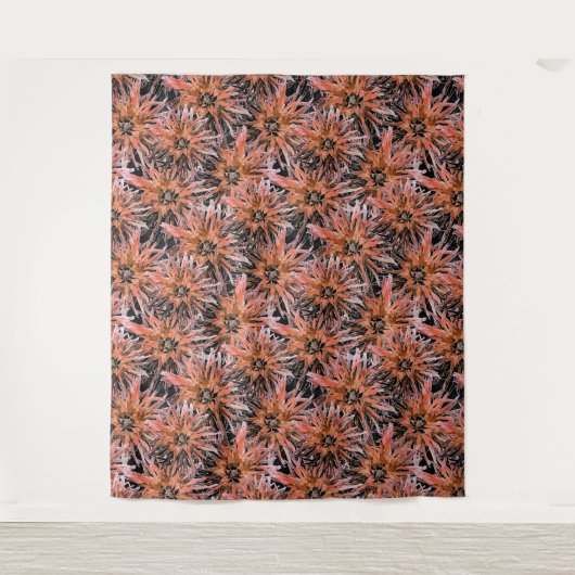 Tenture Aquarelle orangée et marron. (Devant)