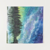 Tenture Aquarelle paysage nocturne, Voie Lactée (Devant (Horizontal))