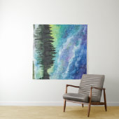 Tenture Aquarelle paysage nocturne, Voie Lactée (En situation (horizontale))