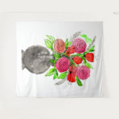 Tenture Aquarelle peinte à la main Art Floral Abstrait (Devant (Horizontal))