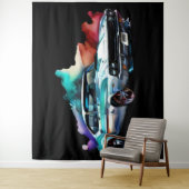 Tenture Aquarelle Peinture Muscle Vintage voiture (En situation)