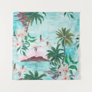 Tenture Aquarelle peinture sans couture motif avec hawaïen