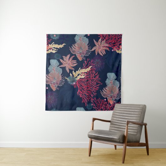 Tenture Aquarelle peinture sans couture motif avec lion ro (En situation (horizontale))