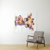 Tenture Aquarelle petite girafe (En situation (horizontale))