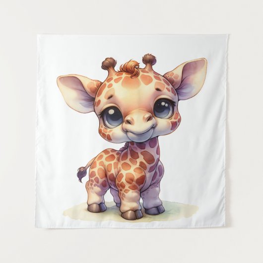 Tenture Aquarelle petite girafe (Devant)